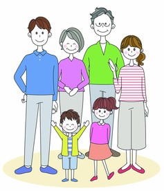 幸福家庭卡通人物插画