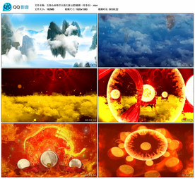 五指山孙悟空大鼓 舞台背景视频