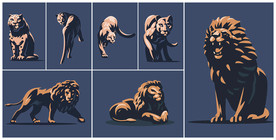 矢量猎豹与雄狮