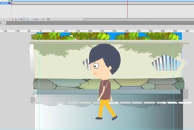 扁平人物骨骼走路动作7秒