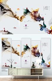 抽象山水画 水墨画 装饰画画芯