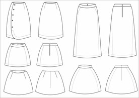 女装半身裙CDR矢量款式图模板