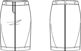 女装短裙款式图PSD矢量图模板