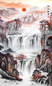 江山如画竖幅