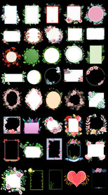 手绘花卉花草边框装饰素材