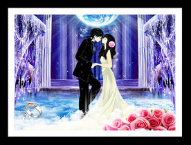 梦幻情侣幸福玫瑰花装饰画