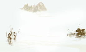 江南风景水墨画 3D壁画源分层