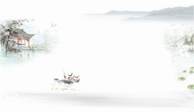 江南风景水墨画 3D壁画 源