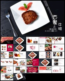 高档酒店美食西餐牛排PPT模板