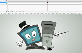 卡通化的Q电脑戴博士帽讲话