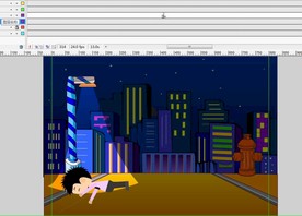 夜幕下晕倒在路灯下的行人13秒