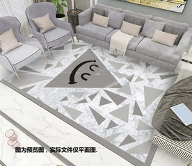 黑白灰几何客厅地毯设计