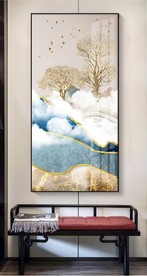 新中式金色轻奢发财树装饰画