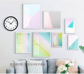 北欧抽象温馨多联组合装饰画