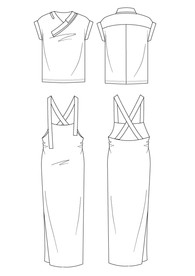 衬衫背带裙AI款式图模板