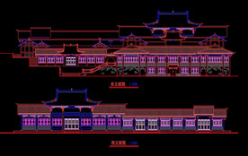 仿古茶楼建筑图纸