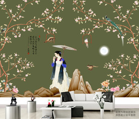 花鸟写意 墙壁画