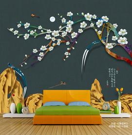 花鸟写意 墙壁画