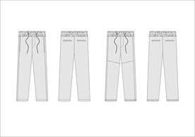 男装运动梭织裤子款式图模板