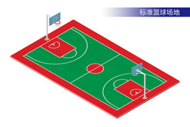 标准篮球场效果图