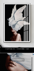 后现代简约创意鸟人装饰画