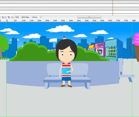 小学生走路到公园看书动画15秒