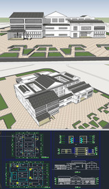 博物展馆草图SU模型含CAD