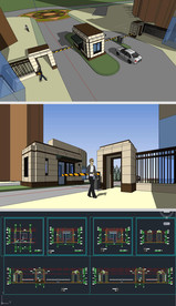 大门门卫房建筑草图大师SU模型