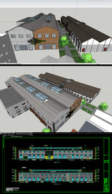 办公楼建筑草图su模型带CAD