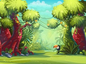 卡通动漫树林插画插图