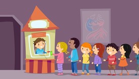 卡通排队插画插画