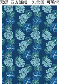 热带植物印花  男装印花图案