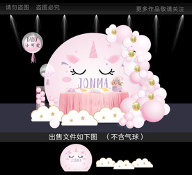 独角兽宝宝宴背景