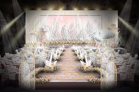 粉白色婚礼仪式区