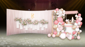 粉色婚礼迎宾区