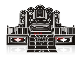 回王宝座龙骑剪影矢量图