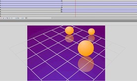 三维小球在网格上滚动6秒动画