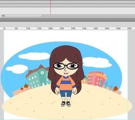 一个小女孩在城市背景说话6秒