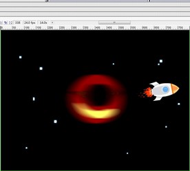飞船遇到黑洞被吸入19秒动画