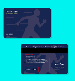 时尚简约深蓝品质会员卡