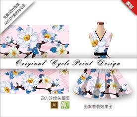 高贵矢量欧式古典花朵图案