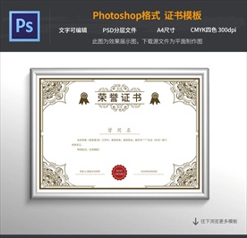 欧式花纹荣誉证书