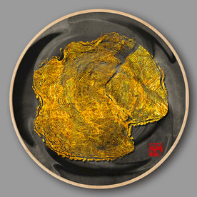 大象无形水墨金色装饰画