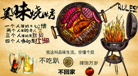 烧烤背景墙