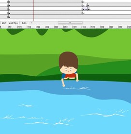 儿童河边玩耍溺水的动画20秒