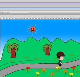 学生作业人物上山动画11秒动画