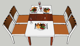 折叠餐桌SU设计图