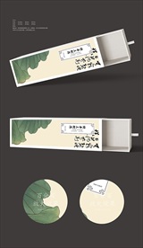 大气抽象包装盒抽拉包装1展开图