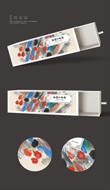 大气抽象包装盒抽拉包装6展开图