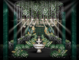 白绿色婚礼仪式区